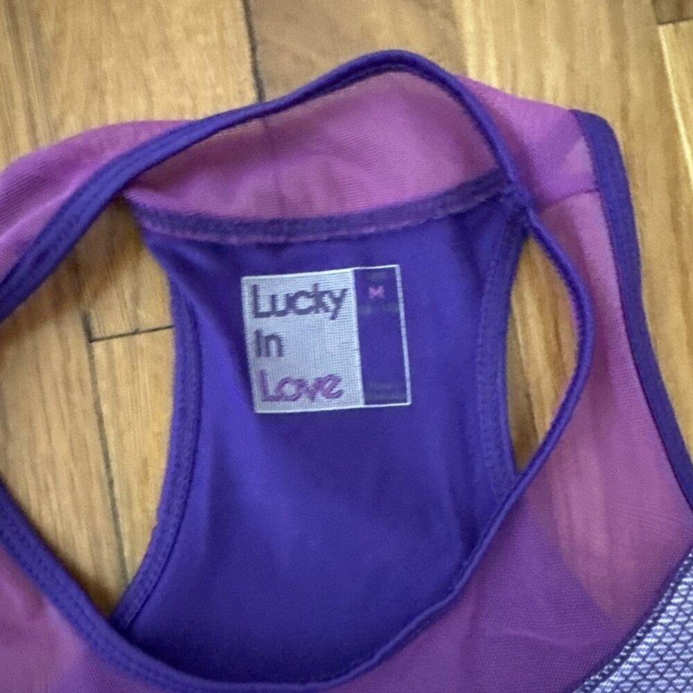 Lucky In Love Women's Purple Multicolor Tank Top Size Medium - Picture 3 of 3